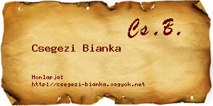 Csegezi Bianka névjegykártya
