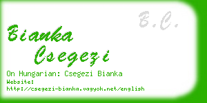 bianka csegezi business card